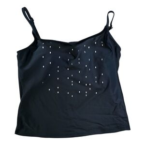 Gottex Silver Rhinestone Tankini Top - Size 6 -  Swim & Workout Camisole